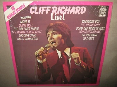 CLIFF RICHARD 18 Great Songs Live! FACTORY SEALED NEW Vinyl LP UK Greatest Hits - Image 1 of 4
