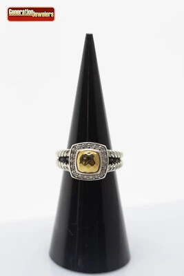 ANILLO HALO CABLE DOBLE DAVID YURMAN DIAMANTE COLECCIÓN ALBION 18k/SS TALLA 5 Foto 1 de 4