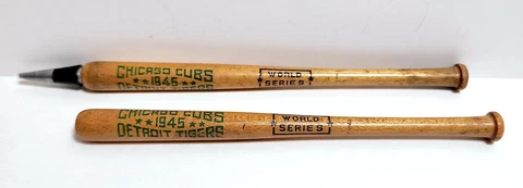 1945 World Series souvenir mini baseball bat pen set Detroit Tigers Chicago Cubs Cover