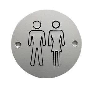 Letrero Unisex Redondo Aluminio 75mm Letrero Puerta con Tornillos - Imagen 1 de 2