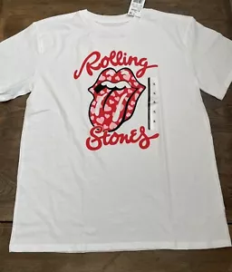 Rolling Stones Kids White T-Shirt Tongue Logo W/Hearts Youth Tee New XL - Picture 1 of 11
