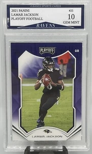 2021 Panini Playoff Lamar Jackson Baltimore Ravens Card #25 Gem Mint 10! - Picture 1 of 2