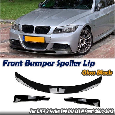 Front Bumper Spoiler Lip Kit For BMW 3 Series E90 E91 LCI 325i 335i 2009-2012 - Image 1 of 4