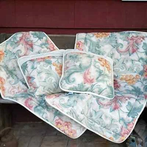 Croscill 4 Pc King Pillow Set Cream Floral 2 Shams 2 Throws - Picture 1 of 8
