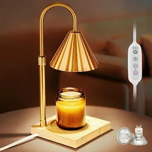Candle Warmer Lamp Glass Lamp Candle Warmer Dimmable with 2 Bulbs & Timer - Bild 1 von 20