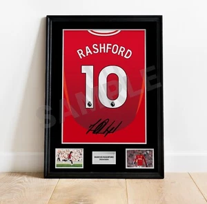 Marcus Rashford Signed Photo Print Autograph United 2024 2025 Shirt - Picture 1 of 6