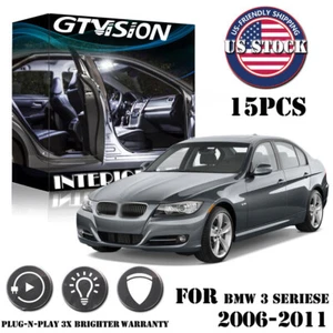 15x Error Free White LED Interior Light Package Kit Fit BMW E90 E91 E92 3 Series - Picture 1 of 8