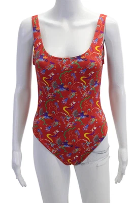 Traje de baño de una pieza con estampado gráfico de pájaro rojo Etro para mujer talla 44W Foto 1 de 4