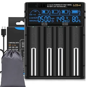 Universal Fast 18650 Battery Charger, LCD Display Battery Capacity Information - Picture 1 of 7
