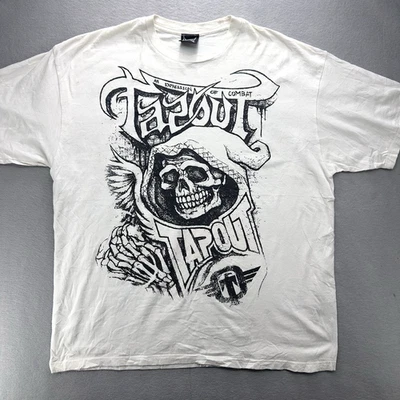 Vintage y2k Tapout Shirt Men’s 2XL MMA Reaper Jujitsu Skull Expression of Combat - Image 1 of 4