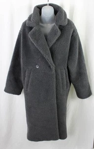 Abercrombie & Fitch Women's Dark Gray Double Breasted Teddy Coat Jacket Size XS - Picture 1 of 4