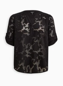 Torrid Harper Chiffon Clip Floral Pullover Blouse Plus Size 0 L 12 #D28211 - Picture 1 of 5