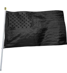 All Black American Flag 3x5 ft Embroidered USA Blackout Tactical US Black Flag - Picture 1 of 4