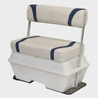 G3 Boat Flip Flop Cooler Seat | White Blue Plastic Vinyl 70 Quart