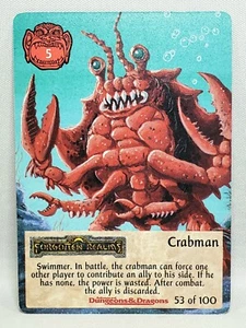 AD&D SPELLFIRE | CRABMAN | Uncommon Card #53/100 | 1st Ed POWERS | TSR 1994 - Picture 1 of 2