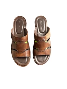 Vintage 90er Cole Haan braune Damen-Leder-Pantoletten Sandalen Größe 7,5 neu ohne Karton - Bild 1 von 10