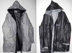 TOP PVC Herren Wende Regenjacke + kapuze Regenmantel Regen Jacke Mantel 50/M - Bild 1 von 9