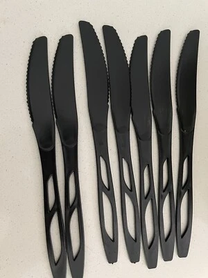 Heavy Duty Plastic Knives - Black - New - 100 Knives Tableware Supplies - Image 1 of 2