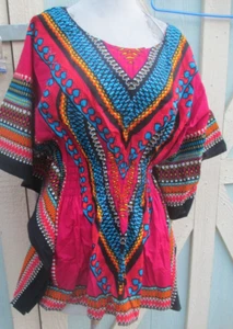 Blusa africana Dashiki cintura elástica mujer vestido tradicional top talla única - Imagen 1 de 2