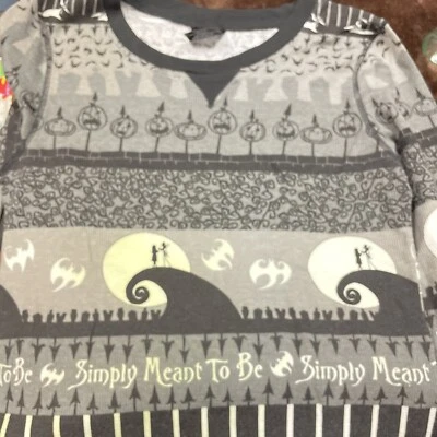 Disney Tim Burton’s The Nightmare Before Christmas Long Sleeve Thermal Knit Used - Image 1 of 4