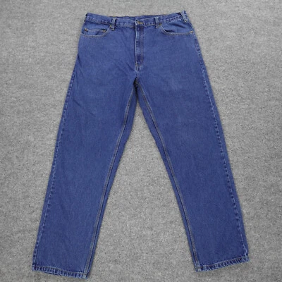 Pantalones de mezclilla Berne Apparel para hombre 40 azules rectos relajados logotipo tareas trabajo 40x32 Foto 1 de 4