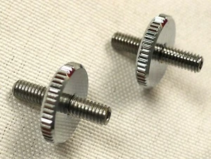Juego de dos ruedas pulgares y postes de 16 mm de diámetro para sillín de guitarra Archtop cromado - Imagen 1 de 4