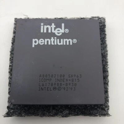 INTEL PENTIUM PROCESSOR CPU 100 MHz SOCKET 7 SX963 SX970 SY007 Vintage  P100 - Image 1 of 4