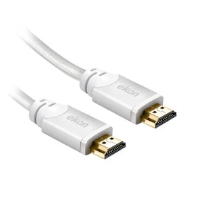Cavo HDMI 2.1 con connettori oro 8K e 3D, bianco - Foto 1 di 3