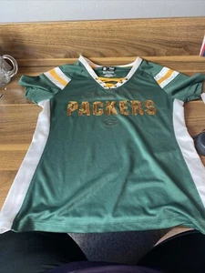 Top con paillettes Green Bay Packers NFL abbigliamento squadra donna taglia small - Foto 1 di 3
