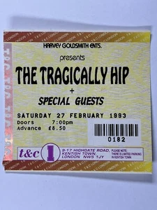 The Tragically Hip Ticket Gordon Downie Original Highgate Road London Feb 1993 - Picture 1 of 12