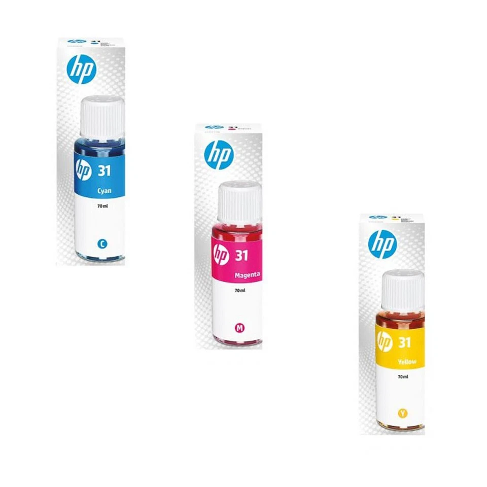 INCHIOSTRO ORIGINALE HP 31 1VU28AE 1VU27AE 1VU26AE C M Y 70ML 8000 pagine - Immagine 1 di 1