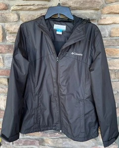 Columbia Women's Zuma Stack II Hooded Full Zip Rain Jacket Coat LS Black XL NWT - Picture 1 of 3