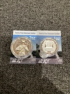 UNBEKANNTER SOLDAT 5$/10$ Dollars 1 & 2 Oz Silber PP 2 Münzen Set Cook Island 2022 - Bild 1 von 7