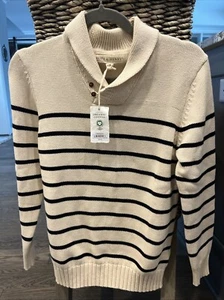 NWT Hope & Henry Boys Organic Cotton Winter White Sweater Size Large Cable Knit - Picture 1 of 4