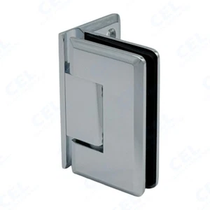 CP1N044, Wall Mount Offset Back Plate Hinge for 3/8' to 1/2' glass Shower Door - Picture 1 of 30