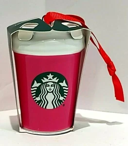 Starbucks 2021 Hot Pink Mini Tumbler Keramik Tasse Ornament Brandneu - Bild 1 von 5