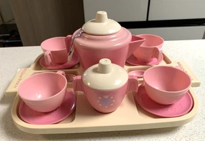 Vintage 1985 Fisher Price rosa Teeservice komplett mit Tablett & Teebeutel GC Fun mit Essen - Bild 1 von 5