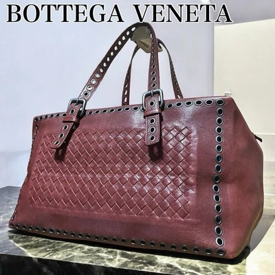 Bolso Bottega Veneta Mini Boston Cuero Marrón Intrecciato Bolso De Colección Auténtico Foto 1 de 4