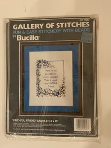 Bucilla Stitchery With Beads FAITHFUL FRIEND SAMPLER Cross Stitch Kit 32282 - Picture 1 of 9