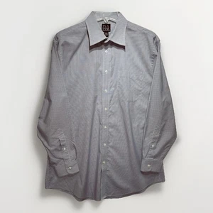 Jos A Bank Camicia Uomo 17-34 Sartoriale Vestibilità Elegante con Manica Lunga in Viola Bianco - Foto 1 di 7