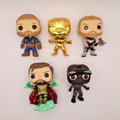 Marvel Avengers 5 x Funko Pops! Bundle Lot Spider-Man Thor Captain America - image 1 of 4