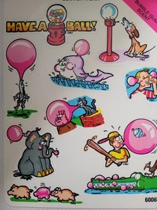 Vintage BJ Bubble Gum Sticker Scratch N Sniff 6" Sheet - RARE & HTF - Picture 1 of 1