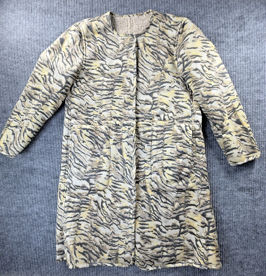 Diane Gilman D2 Coat Womens Large Tiger Print Faux Suede Sherpa Lined Jacket New - Image 1 of 4