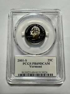 2001-S Vermont State 25 Cent Quarter PR69DCAM PCGS Certified  - Picture 1 of 2