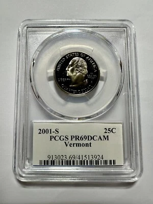 2001-S Vermont State 25 Cent Quarter PR69DCAM PCGS Certified ￼ - Image 1 of 2