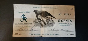 RARE GEORGE JUNIOR REPUBLIC 1935 5 CENT BILL - Picture 1 of 7