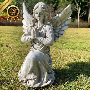 Praying Angel Garden Statue Religious Sculpture Waterproof Yard Decor Ornament - Picture 1 of 12