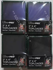 ULTRA PRO TOP LOADERS - 3 X 4 INCH GREEN BORDER (X100) - FREE UK P&P - Picture 1 of 4