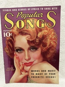 Popular Songs Magazine - August 1936 - Jeanette MacDonald Cover von Christy - Bild 1 von 15