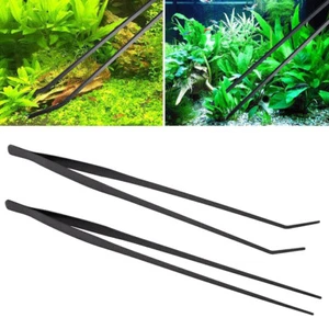 2X 48cm Aquarium Fish Tank Stainless Tweezers Curve Straight Extra Long Tongs - Picture 1 of 9